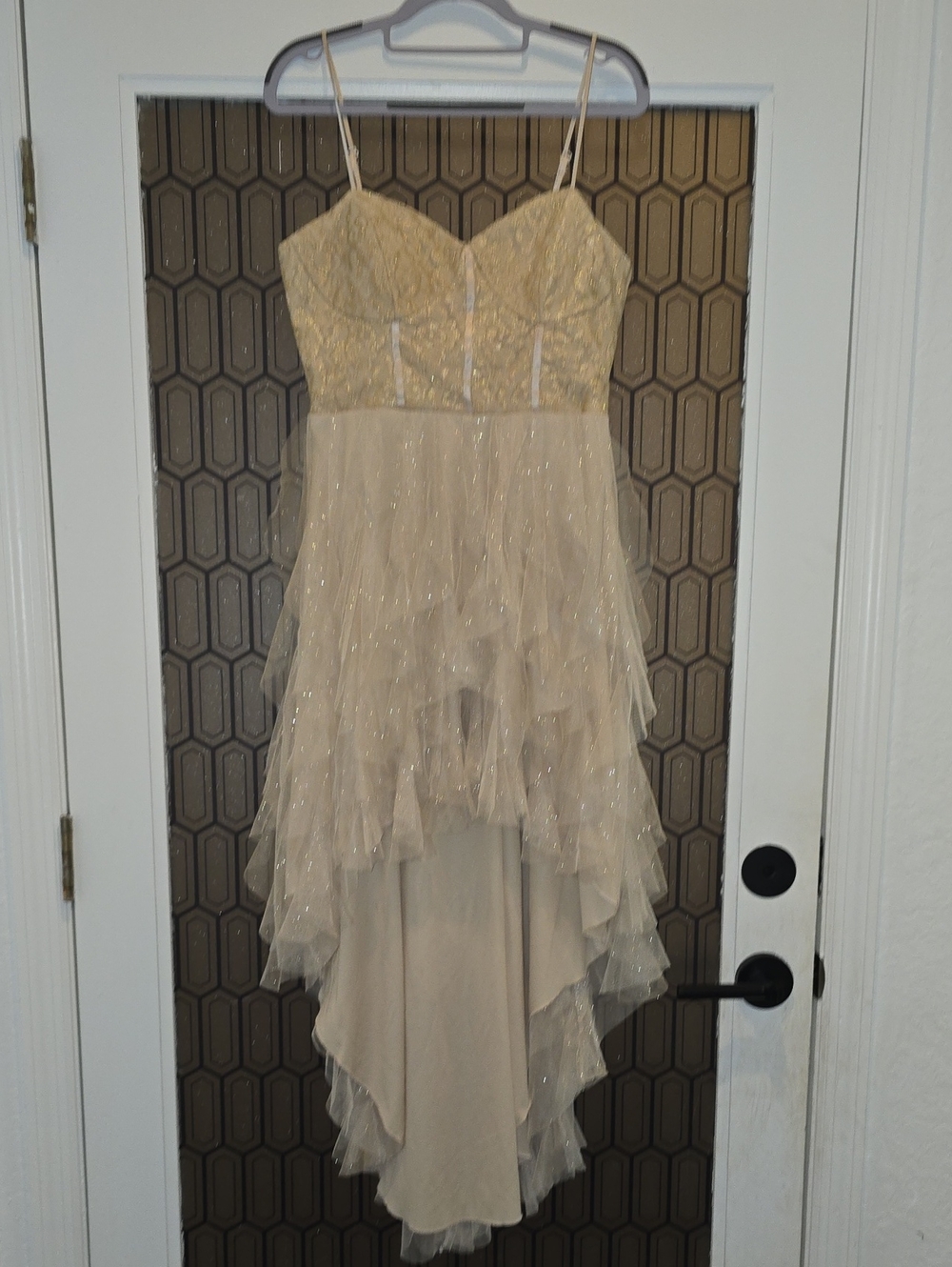 Teeze Me Black and Gold Glitter Party Dress
